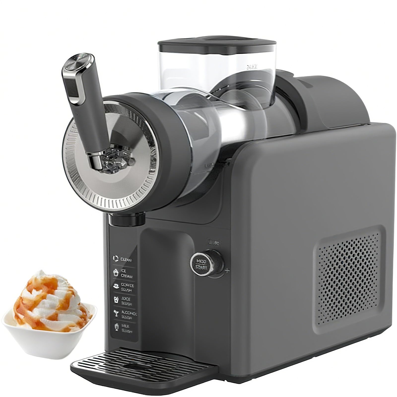 KJZQXYX Slushie Machine,Ice Cream & Smoothie Machine,Cold Drink Dispenser,with Drops To 0° In 30 Seconds,for Margaritas, Frappés (A)