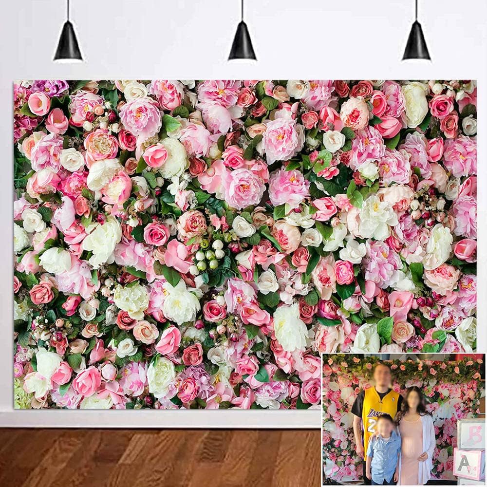 Art Studio 10x8FT Flower Photo Background Pink Rose Photography Backdrop for Pictures Newborn Bridal Shower Birthday Party Banner Decor Supplies Vinyl Photo Studio Props
