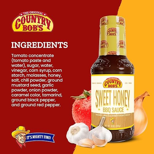 Miniatura 3 de Country Bob's Salsa barbacoa Sweet Honey - Salsa barbacoa para carne, pollo, pescado, cerdo, parrilla dulce y salada, marinado, sin gluten, 18 onzas