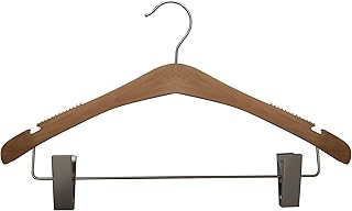 NAHANCO 30017RC Signature Wood Hangers, Low Gloss Natural with Inset Grippers, 16 3/4