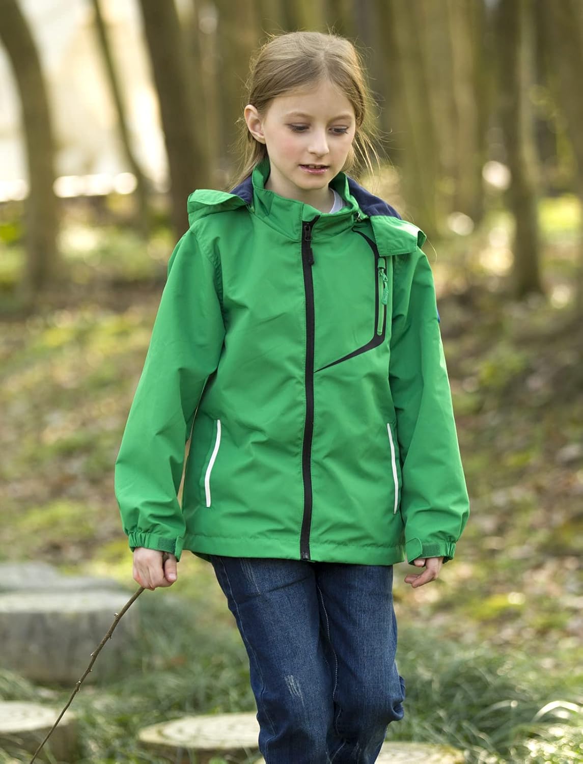 LOKTARC Boys Girls Rain Jacket Kids Lightweight Waterproof Hooded Raincoats Windbreakers - Image 2