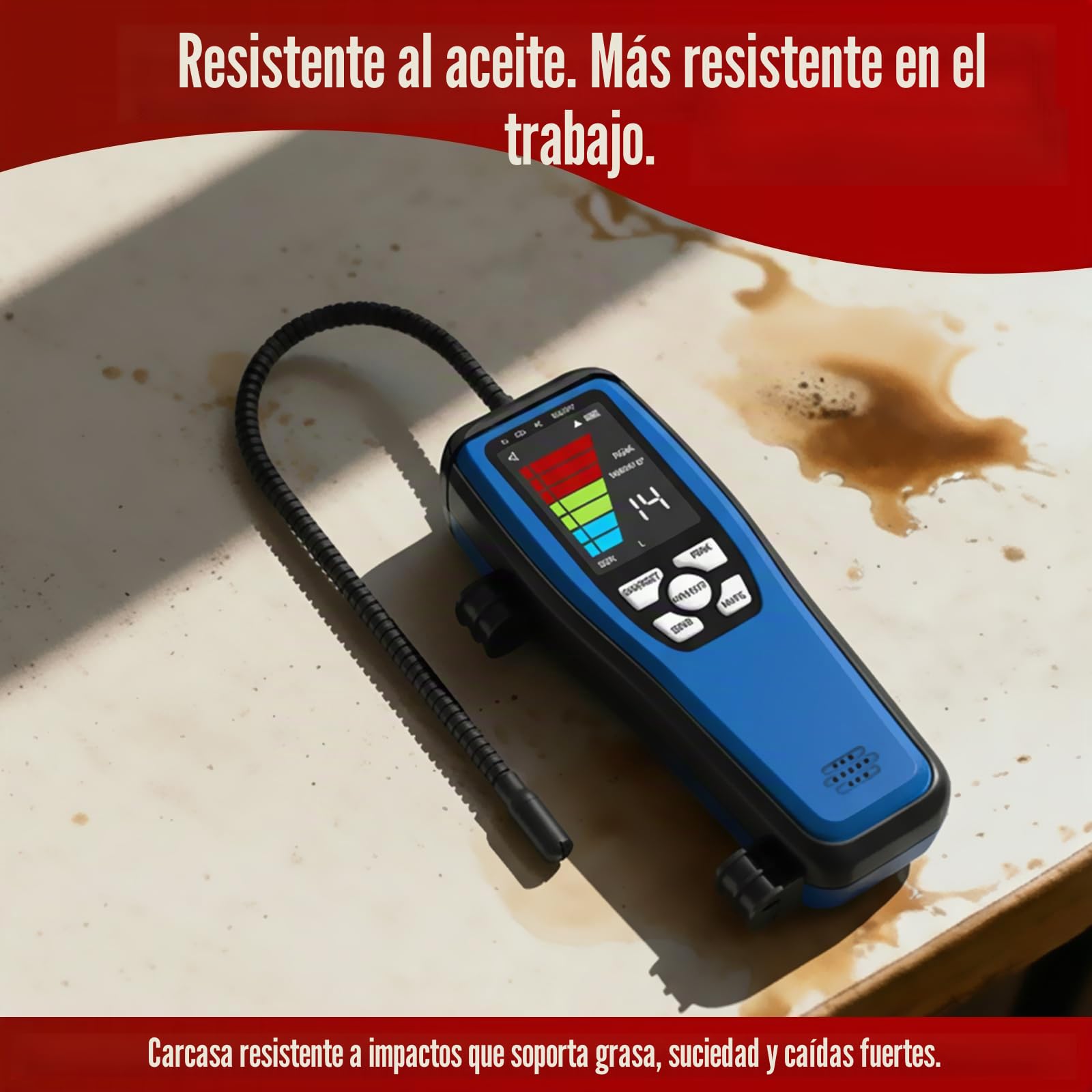 Aprvtio ALD-100 Detector de Fugas de refrigerante, Detector de Fugas con batería de 3000 mAh, Pantalla Grande de 2,8", alarmas visuales y auditivas, Detector Fugas freon para R32, R134a, R454B (1)