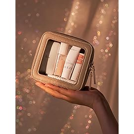 Popvibe Small Makeup Pouch Clear Makeup Bag for Purse Travel Mini Bag for Women for Essentials Cute Cosmetic Case Traveling Small Toiletry Bag Portable Mini Pouch for Car Organizer Bag Gold