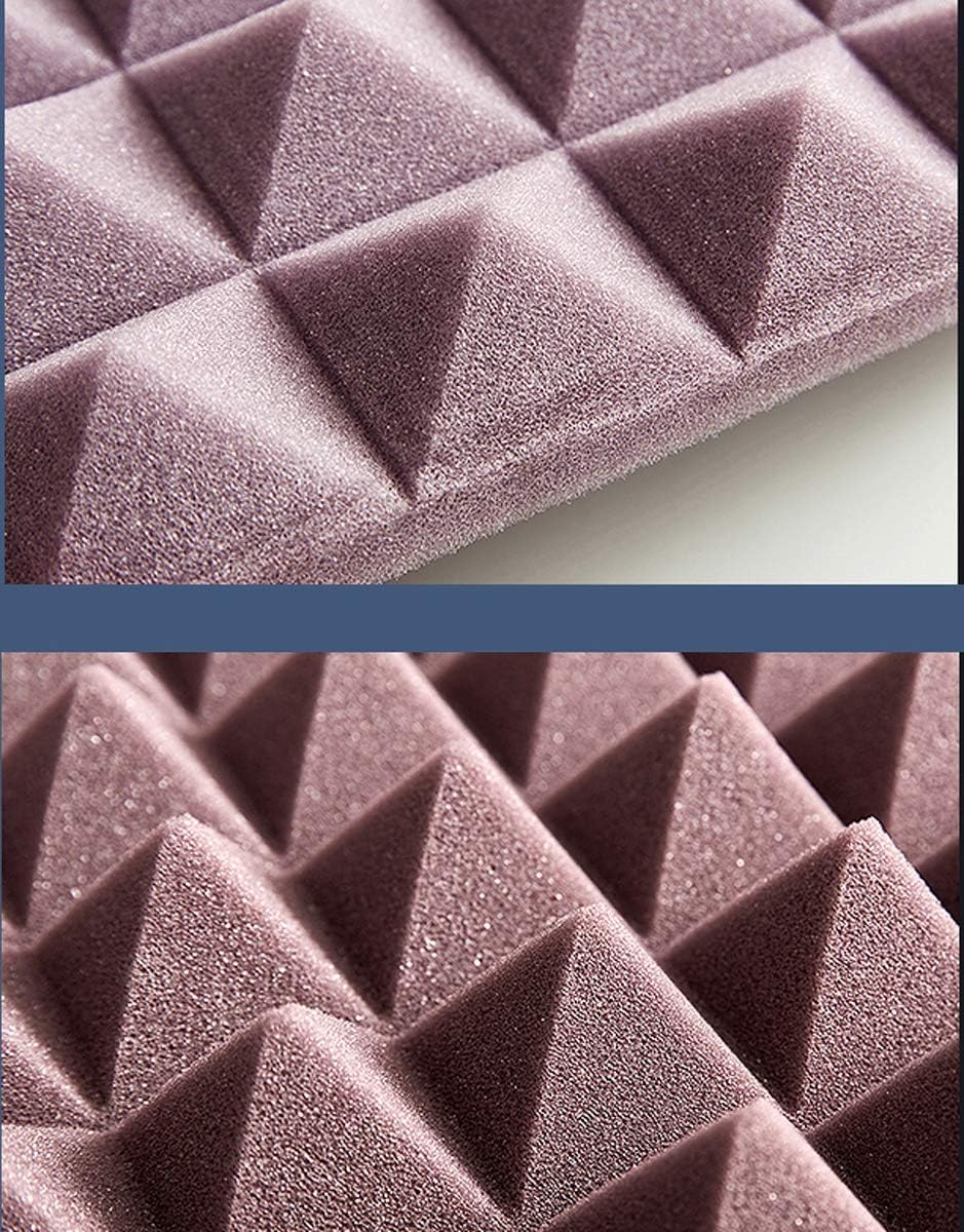 Panele z pianki akustycznej 50x50x5 cm, płytki z pianki akustycznej, piankowe podkładki izolacyjne, piramida do studia audio, 10 sztuk (kolor: niebieski) (null czerwony)