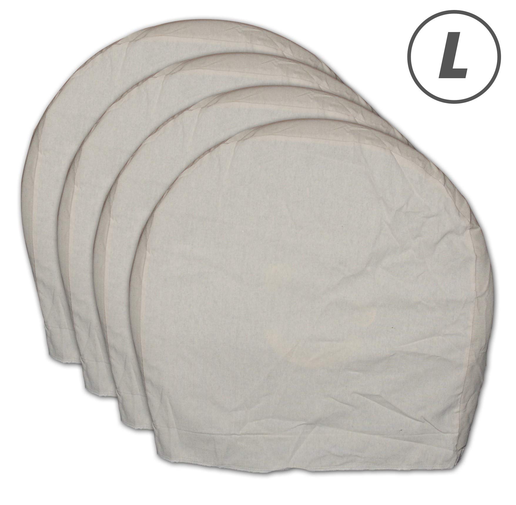 32" Diameter Heavy Canvas Wheel Paint Masker/Wheel Protection Cover with Stitched-in Flexible Steel Holding Rod - Set of 4