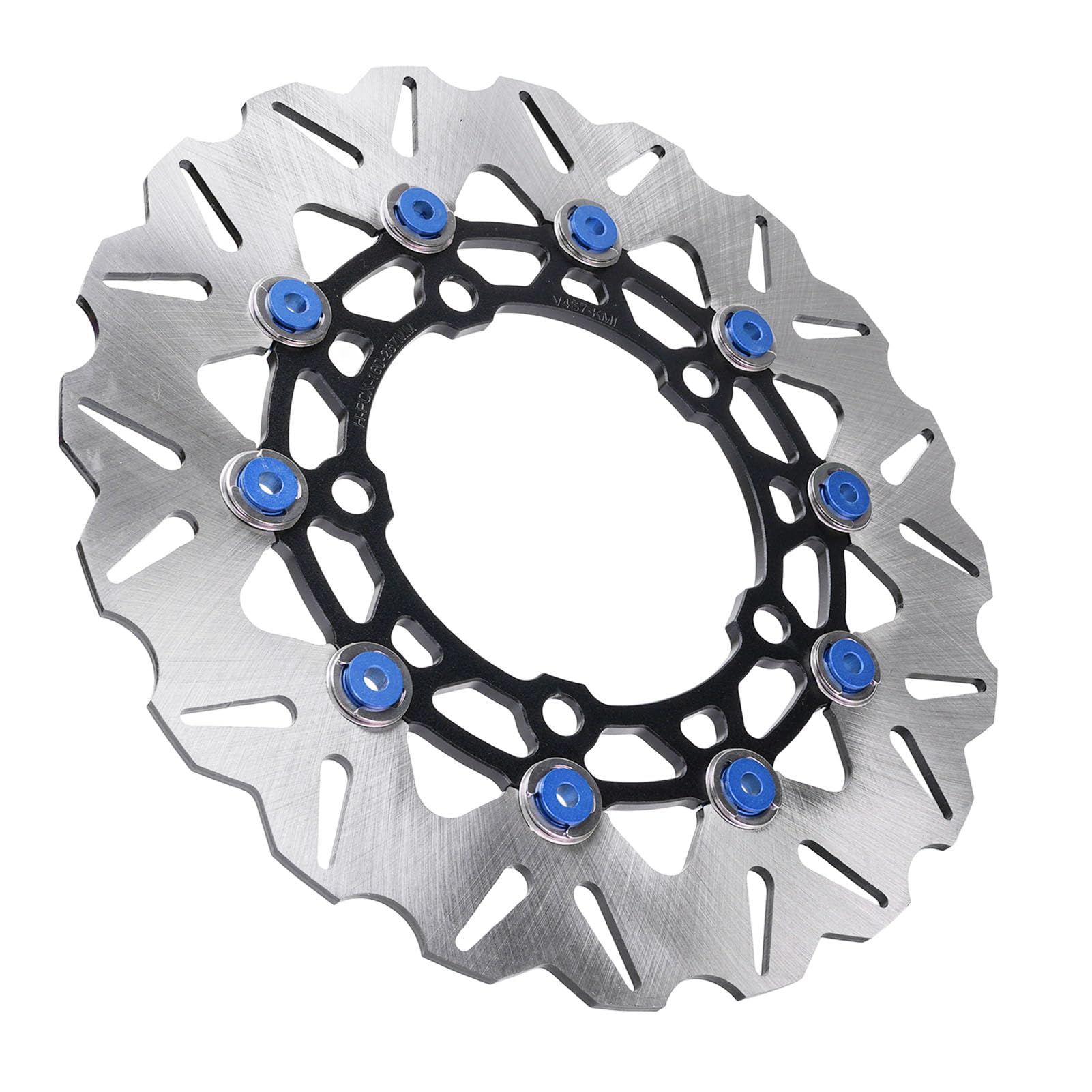 Rotore Disco Freno Ruota Anteriore Moto, Rotore Freno Anteriore Flottante in Acciaio Inossidabile da 267 Mm con in Alluminio CNC, Dissipazione del Calore Ondulato, Design Scanalato per Dal