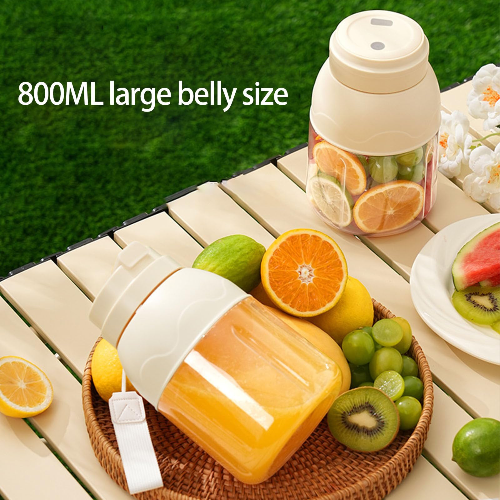 Exprimidor eléctrico portátil recargable inalámbrico de 800 ml para batidos, mezcla de alimentos, portátil