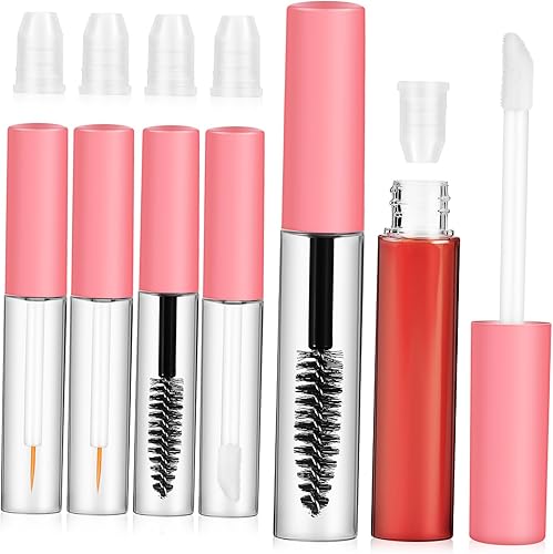 Angoily 6 Pcs Empty Bottle Mascara Tube Wand Clear Mascara Container Refillable Eyelash Tubes Mascara Tubes Wand Eyelash Container Bottle Empty