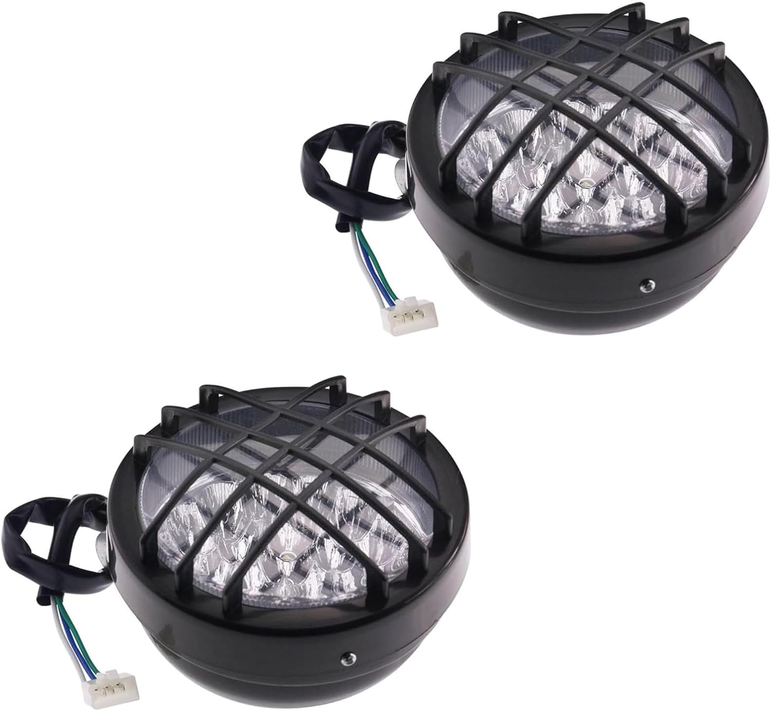 PRO BAT ATV 3 Wires 12V LED Front Head Light Headlight For Chinese 50cc 70 90 110cc 125cc UTV DUNE BUGGY GO KART Pack of 2
