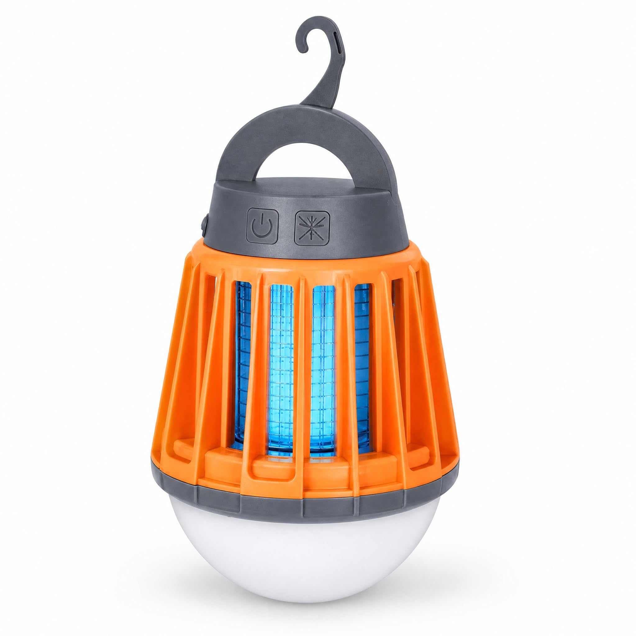 Yeepoo Camping Lantern & Mosquito Killer Lamp 2-in-1, USB Rechargeable Bug Zapper, IPX6 Waterproof LED Tent Light with Retractable Hook for Outdoor Fishing Garden Emergency Orange