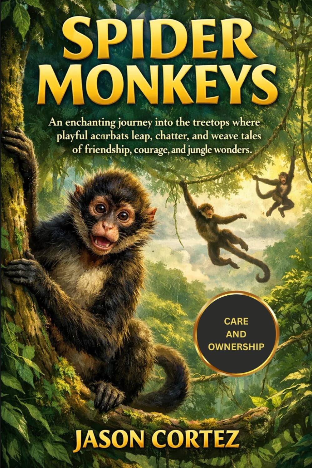 SPIDER MONKEYS: An enchanting journey into the treetops where playful acrobats leap, chatter, and weave tales of friendship, courage, and jungle wonders.