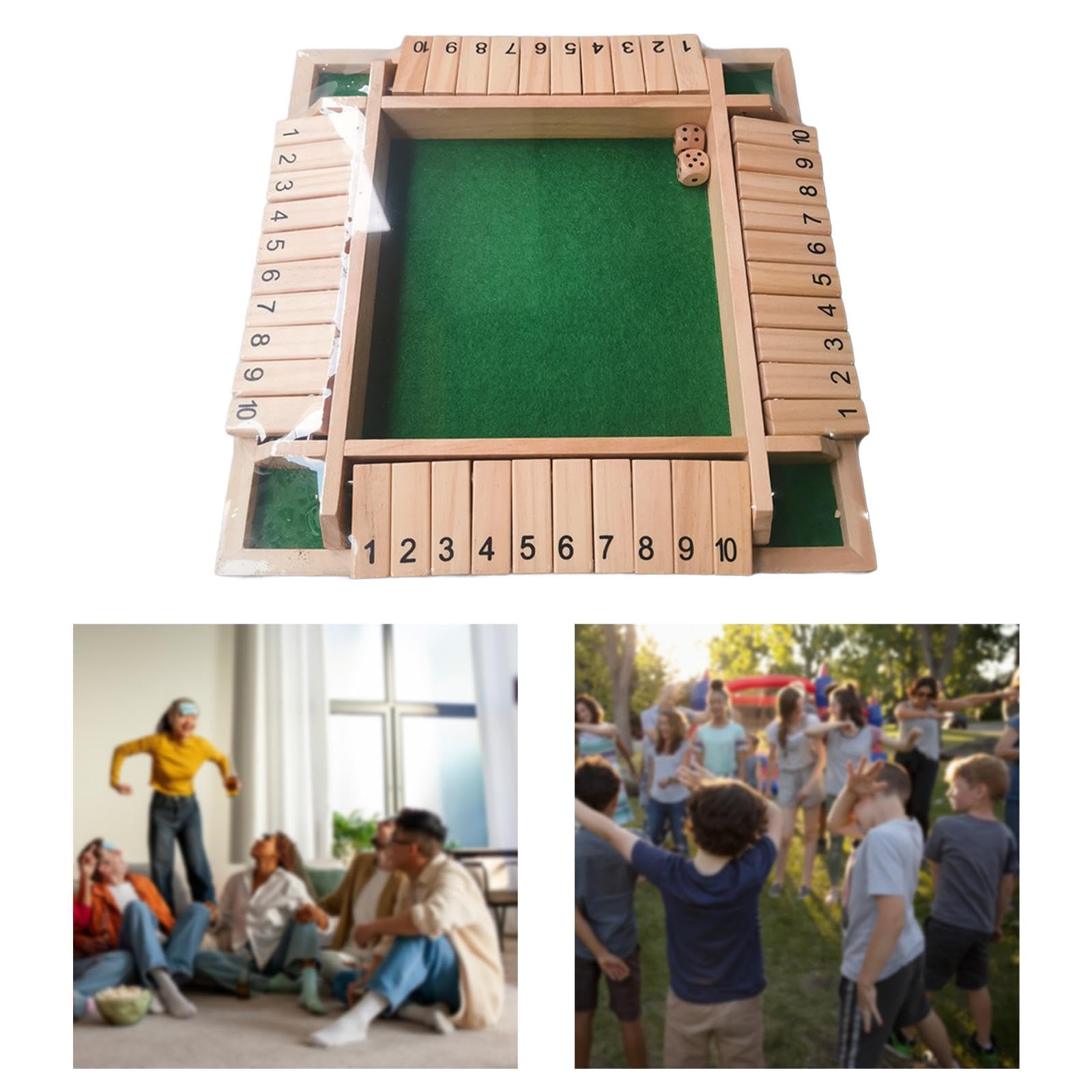 Würfelspiel Set, Digitales Flip Brettspiel, Chinesisches Spielzeug, Trinkspiel, Tischspiel, Mathespiel, Puzzlespielzeug für Familienfeiern, Holz