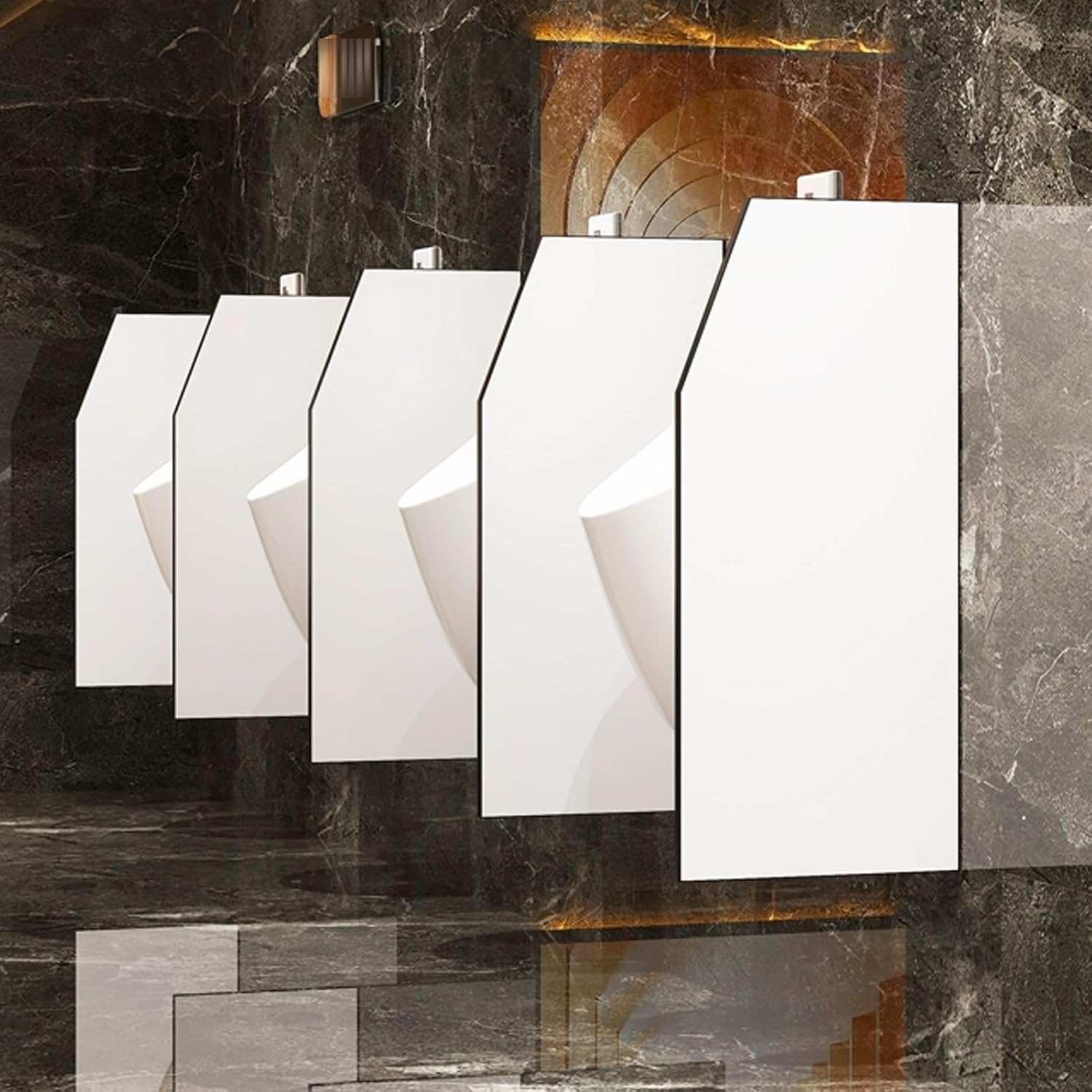 Wall-Mounted Urinal Divider, Urinal Partition Screen for Men's Restrooms, Grey 4-Pack, Ideal for Schools, Malls, and Public Facilities, Durable and Space-Saving Design