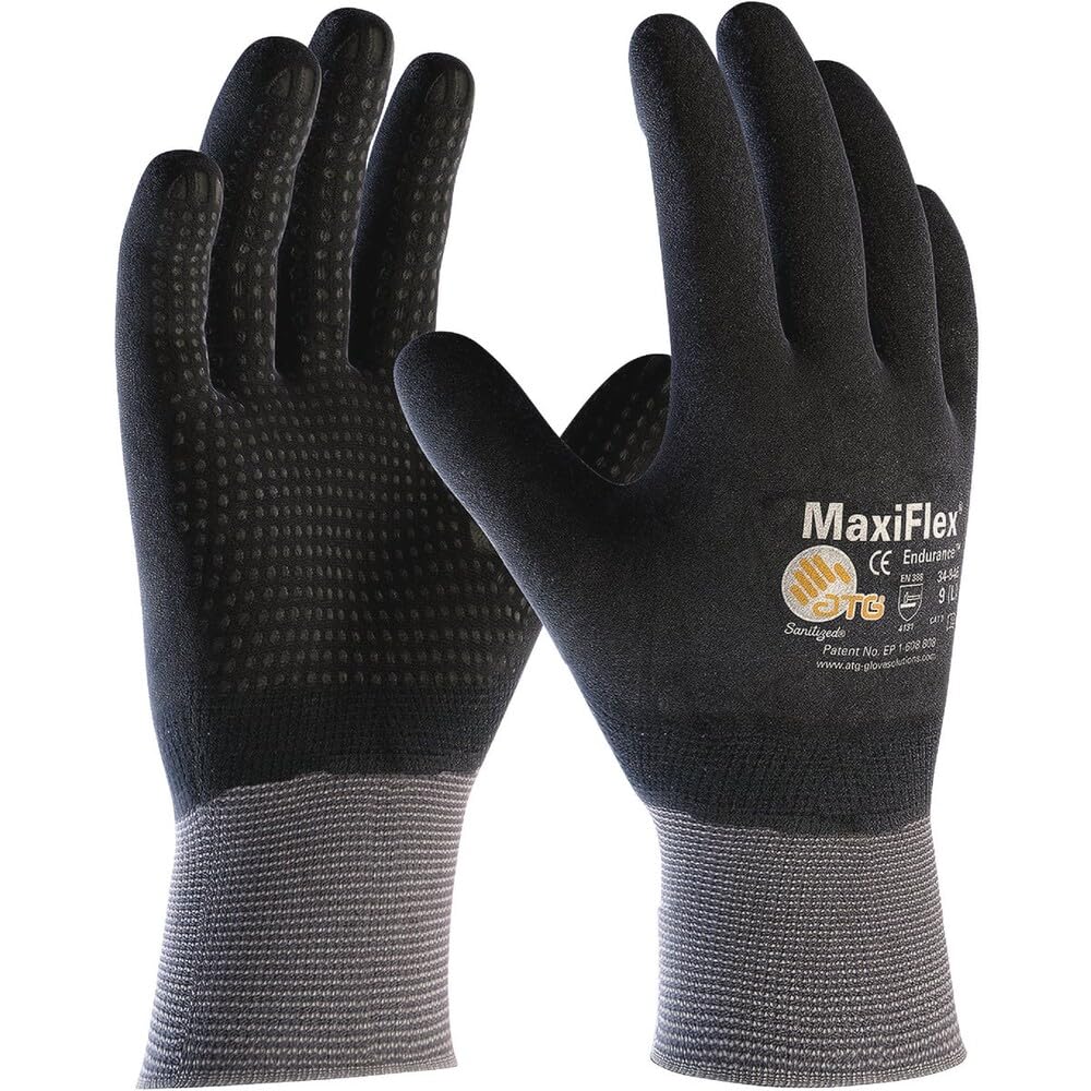ATG 34-846T/XXL Maxiflex Endurance, 15G Nylon, Full Nitrile W/ Micro Dot Palm, Tagged Gray 2XL