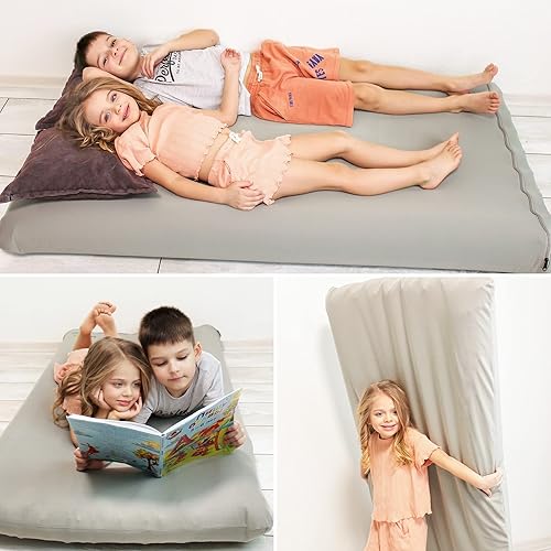 Miniatura 6 de Cama de viaje para niños pequeños, con bomba incluida, colchón portátil para niños pequeños, se adapta fácilmente a cualquier maleta o maletero,
