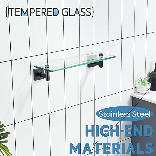 Miniatura 56 de KOKOSIRI Estante flotante para baño, estantes de montaje en pared de 16 pulgadas para dormitorio, sala de estar, cocina, estante colgante pequeño de