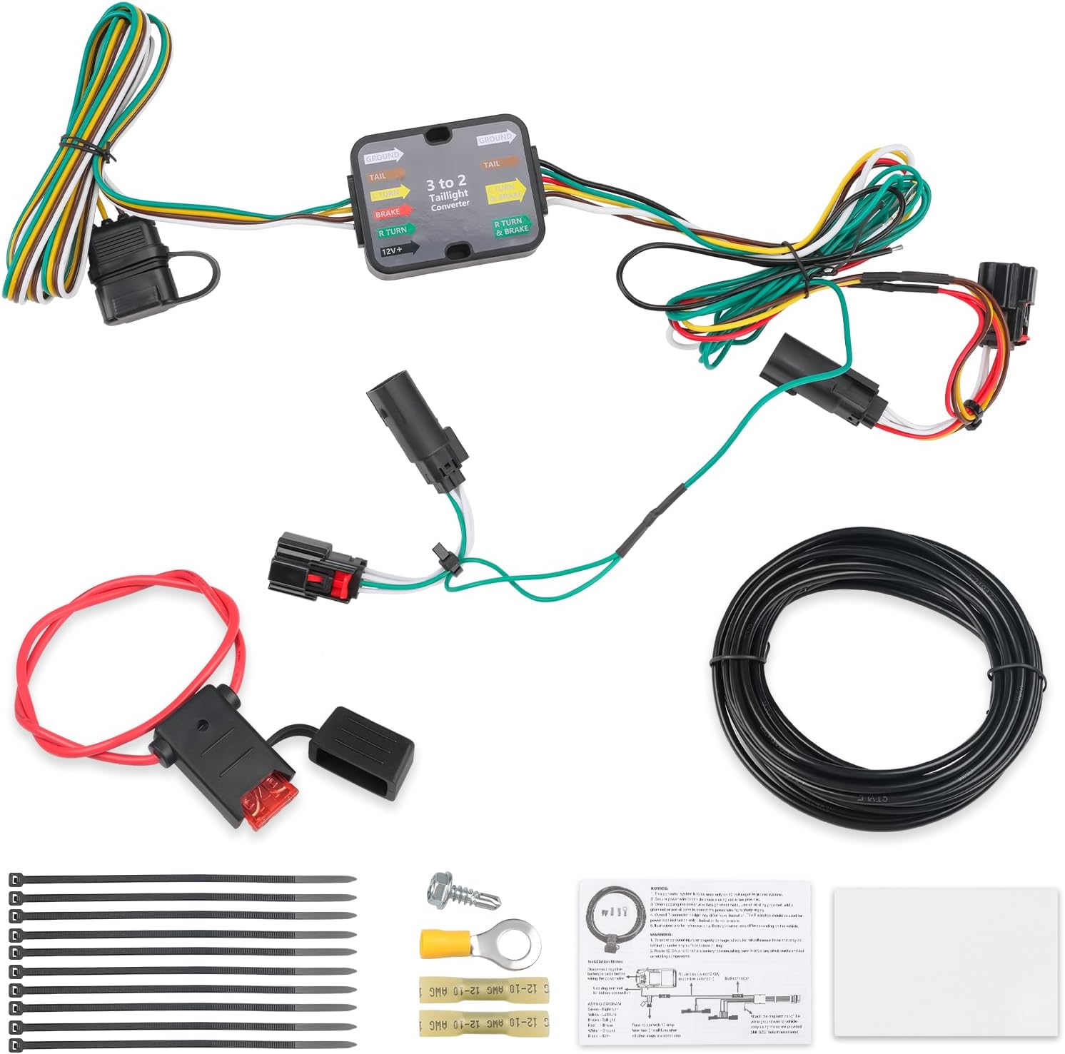 WATERWICH Custom 4-Pin Trailer Wiring Harness Kit Compatible with Jeep Cherokee 2019 2020 2021 2022 Replacement for 56406 Trailer Lights Connect