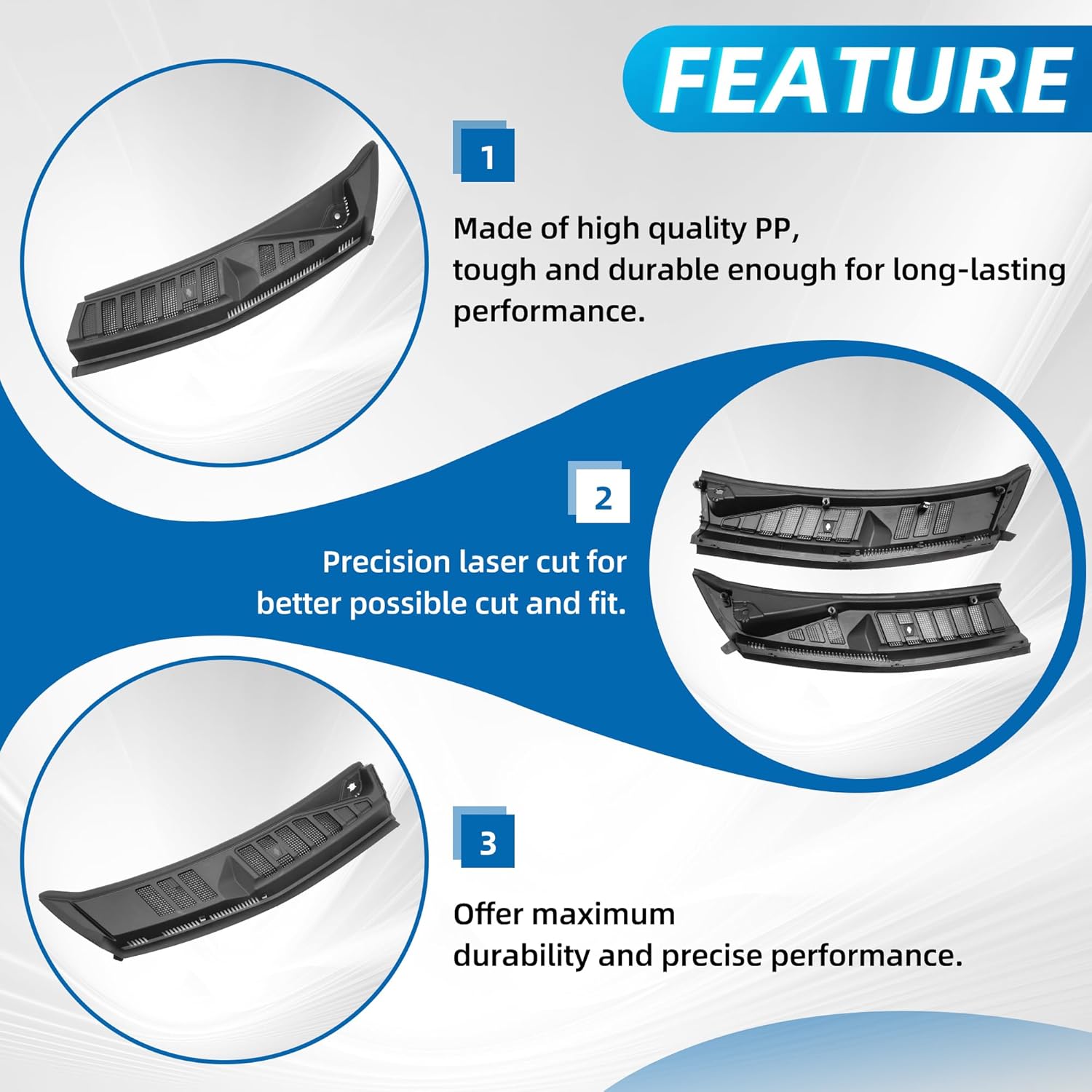 Windshield Wiper Cowl Panel Compatible with 2015-2020 Ford F150 Left & Right Front Window Cover Insert Panel Replace FL3Z15022A69B