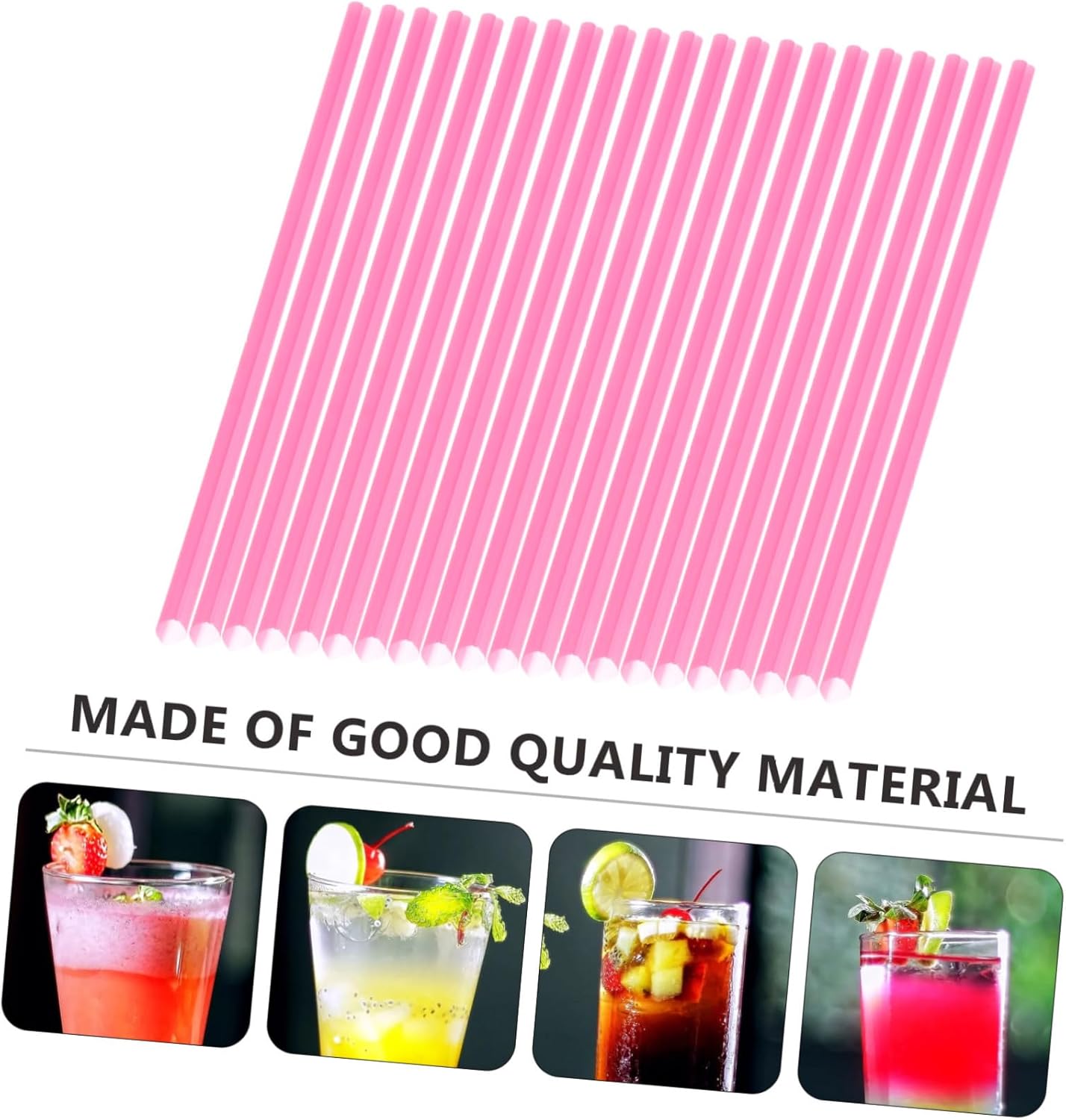 STAHAD 100pcs Heart Shape Disposable Plastic Straws Pink Individual Wrap Drinking Straws for Weddings and Valentine’s Day