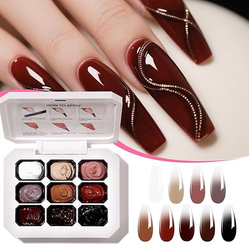 Miniatura 2 de Esponjas de uñas de gel ombré para uñas Ombre serie 9, efecto rubor colorido, pintura degradada, gel de pintura degradado para uñas, multiestilo,