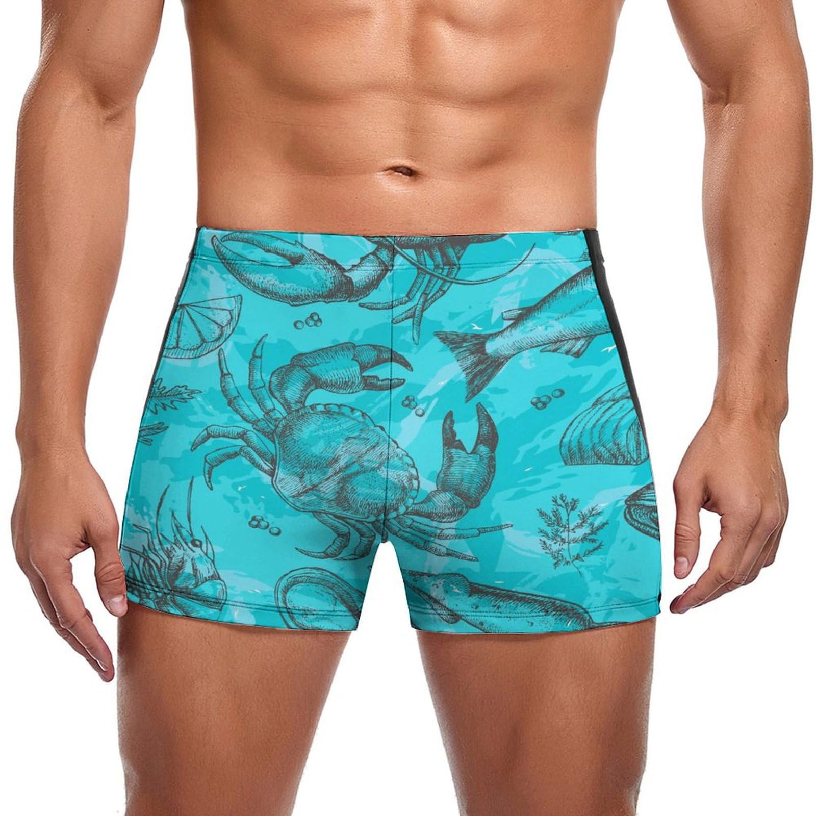 Short de bain pour homme imprimé crabe et langouste chic - 7