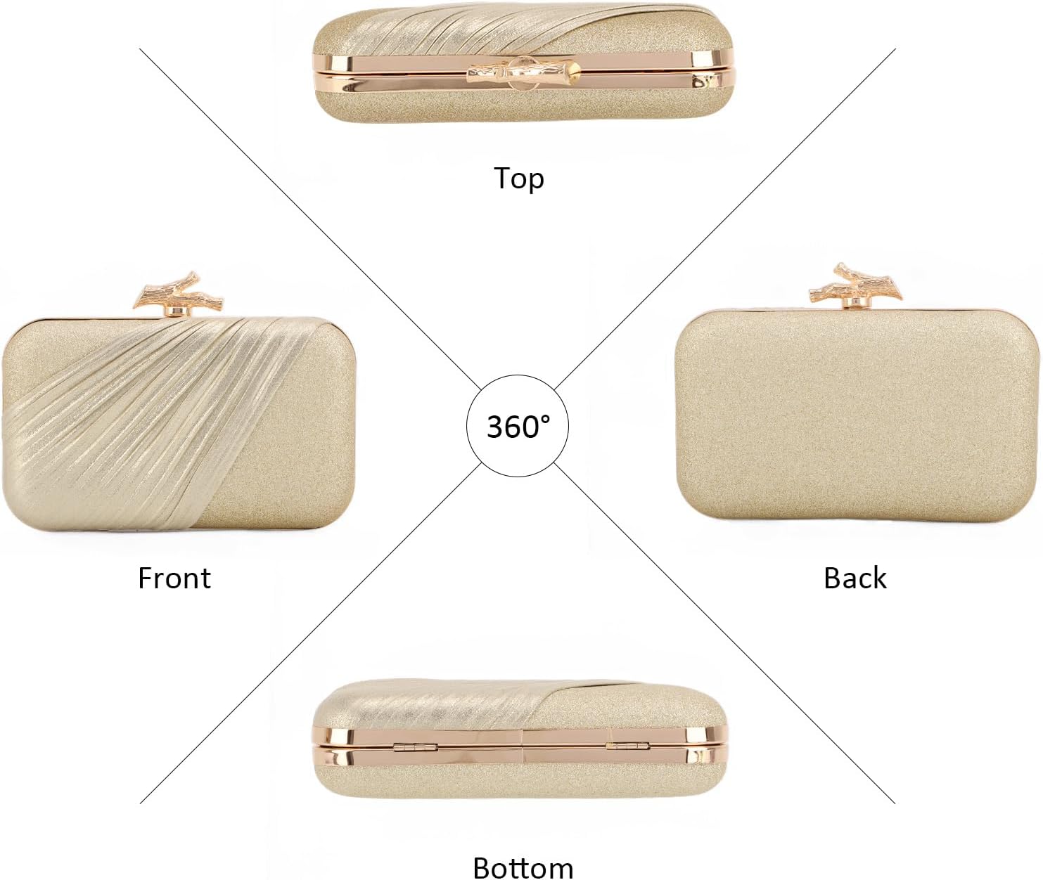 Pochette Pour Femme, Sac à Main Chic Plissé En Polyuréthane