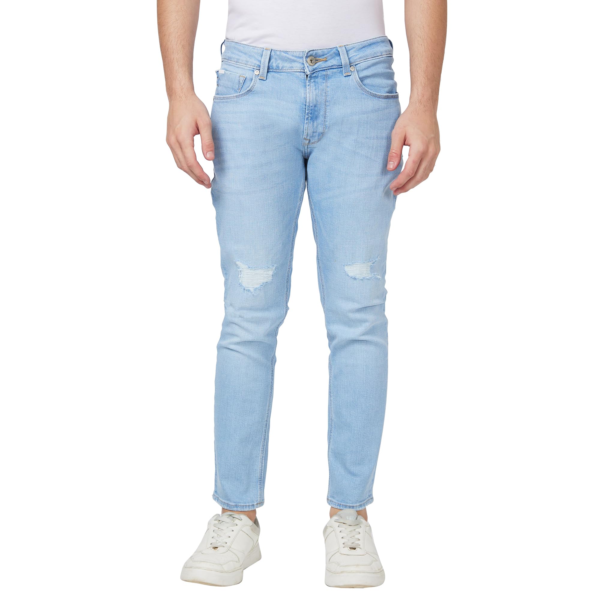spykar Mid Rise Regular Fit Narrow Length Blue Jeans for Men-picture-37