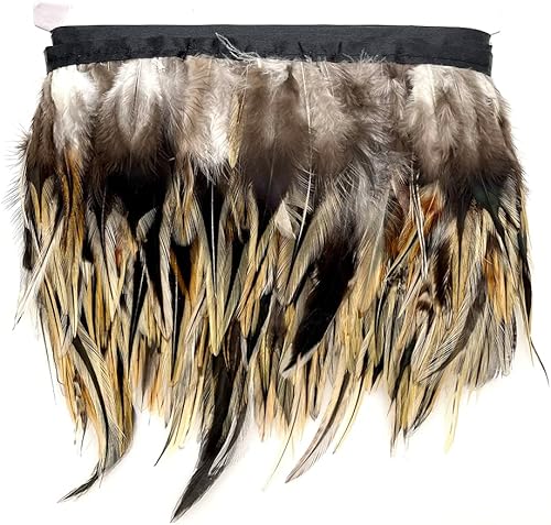 Miniatura 30 de Shekyeon 2 yardas de decoración para vestido con plumas de cuello de gallo Rojo