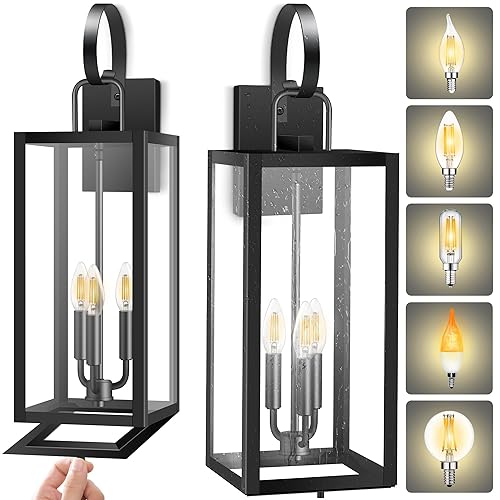 25'' Extra Large Exterior Lighting Fixtures with Closed Bottom, 2-Pack