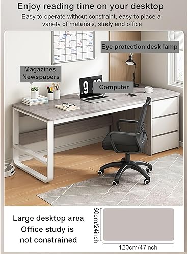 Miniatura 3 de Escritorio para computadora con 3 cajones, estación de trabajo de oficina en casa, escritorio de trabajo estable, mesa de estudio moderna para