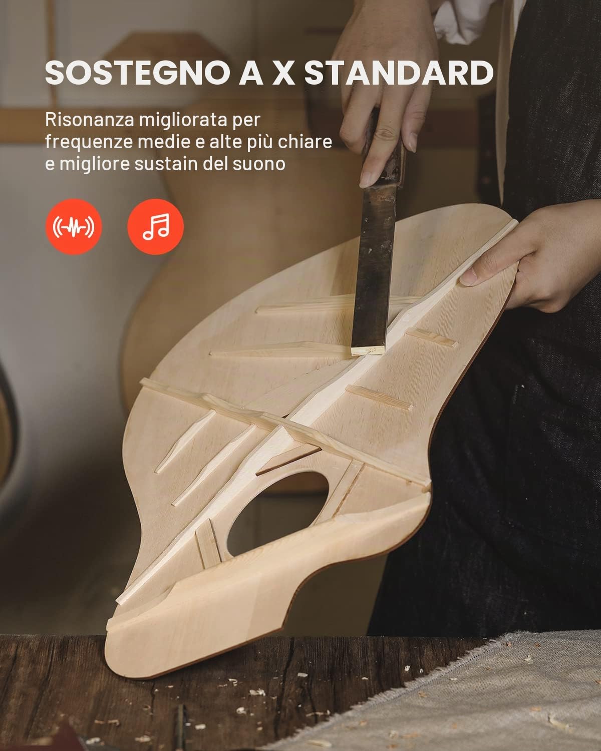 Donner Chitarra Acustica 41 Pollice Dreadnought Kit per Principiante con Custodia Nero