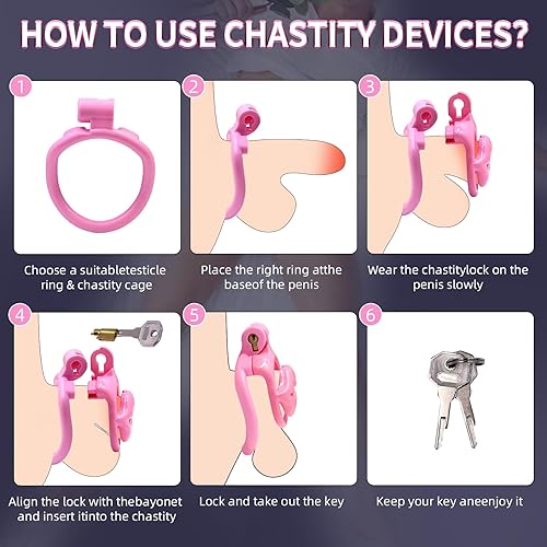 Vista 36 de Jaula de castidad Sissy - Jaula ligera para pene ABS + dispositivo de castidad de resina, juguetes sexuales para adultos con 4 tamaños diferentes