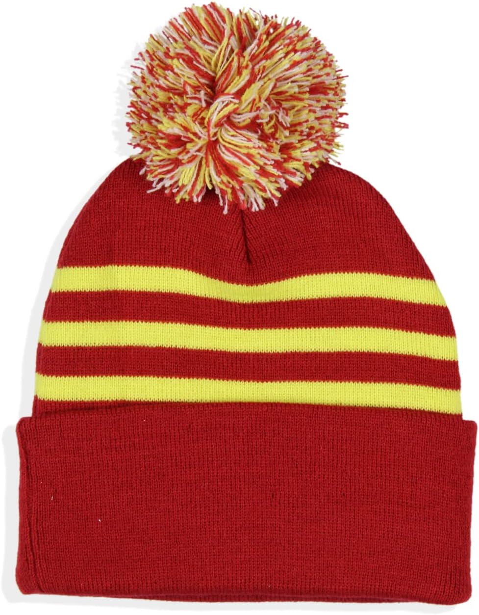 DC Comics The Flash Chrome Weld Jacquard Logo Cuff Pom Beanie Hat - Image 2