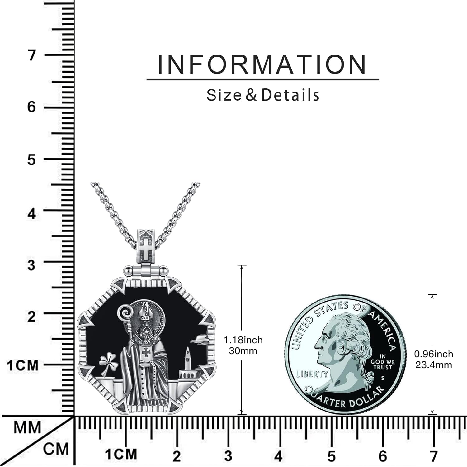 Saint Necklace 925 Sterling Silver St Necklace Amulet Pendant Jewelry Religious Gift for Men Women - Image 4