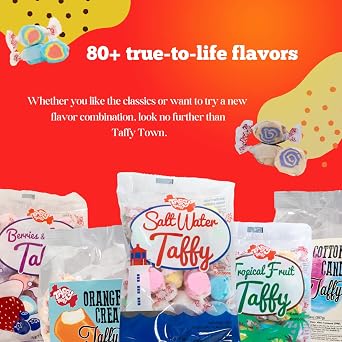 Taffy Town Saltwater Taffy- Banana Cream Pie | Gourmet | Nougat-Style Candy| Soft & Delicious| Sumer Snack Treats| Party Good Candies | 2.5 lbs