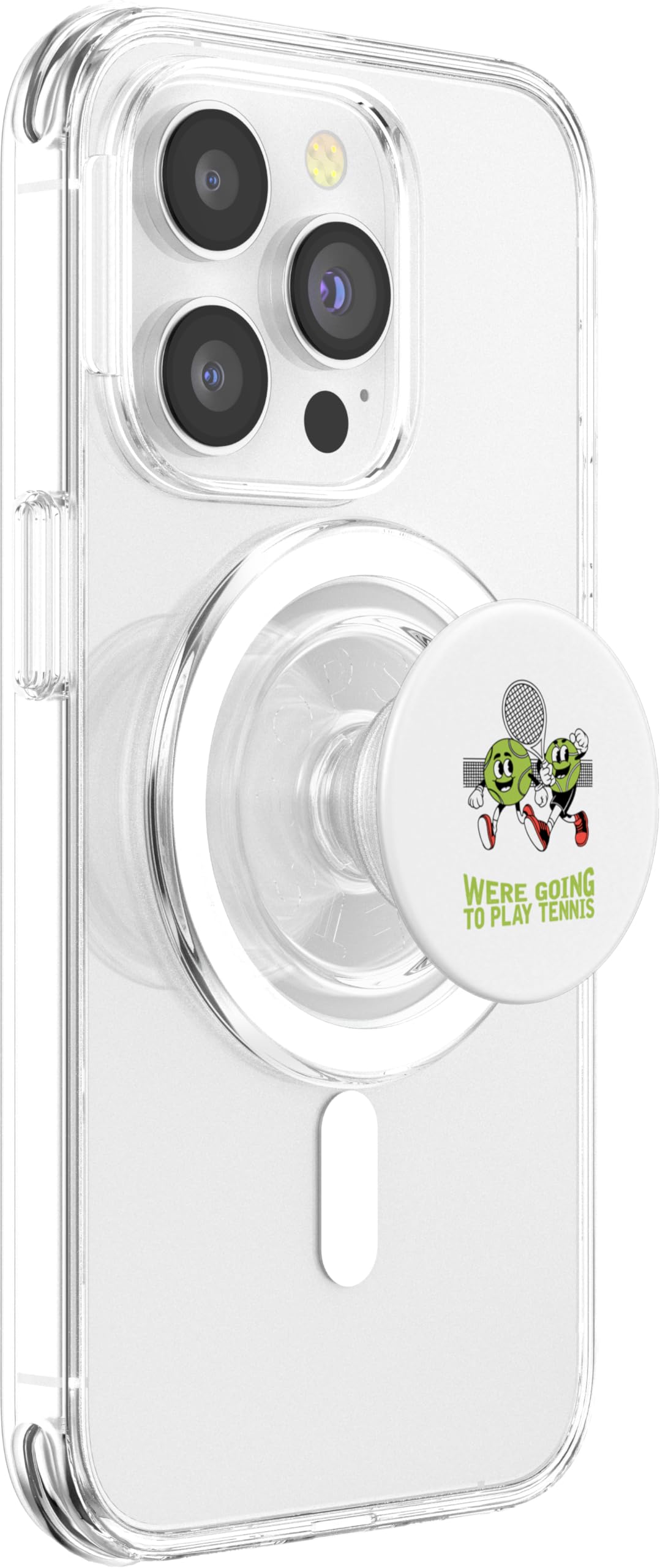 Grab Your Balls We're Going To Play Tennis PopSockets PopGrip for MagSafe, Clear - Image 4