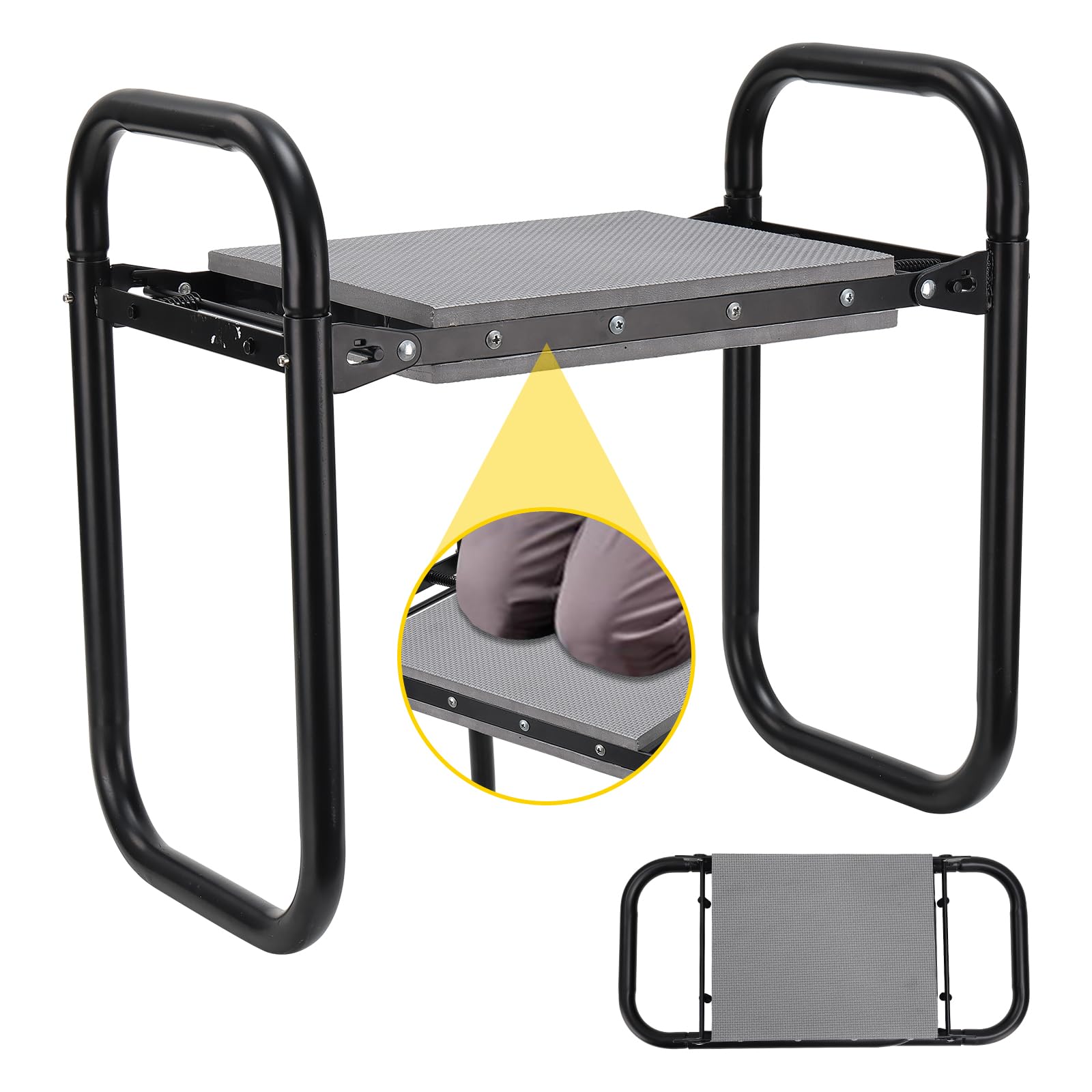 Garden Kneeler and Seat, Foldable Garden Stool Heavy Duty Garden Tools Protects Knees and Back, Gifts for Women Men Seniors Gardener,Large 19.7"x10.5"x18.5"