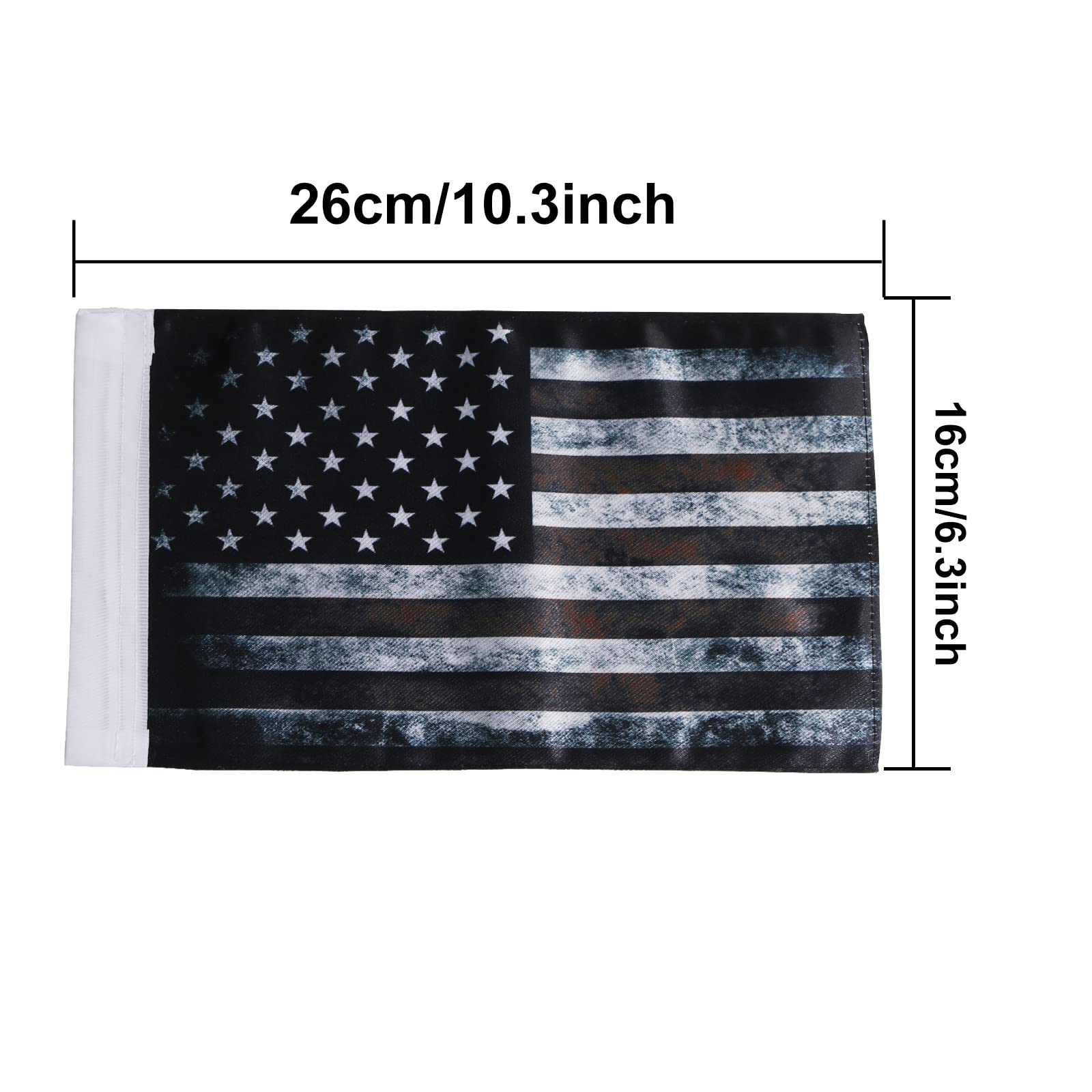 Drapeau américain de rechange pour moto - 15,2 x 25,4 cm - Pour mât de 3/8 de diamètre - Double face - Revêtement UV