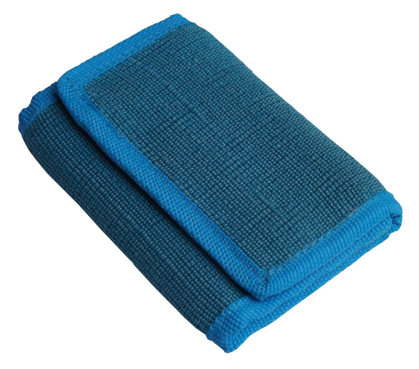 Teal RFID Shielded Natural Abaca Fiber Large Wallet