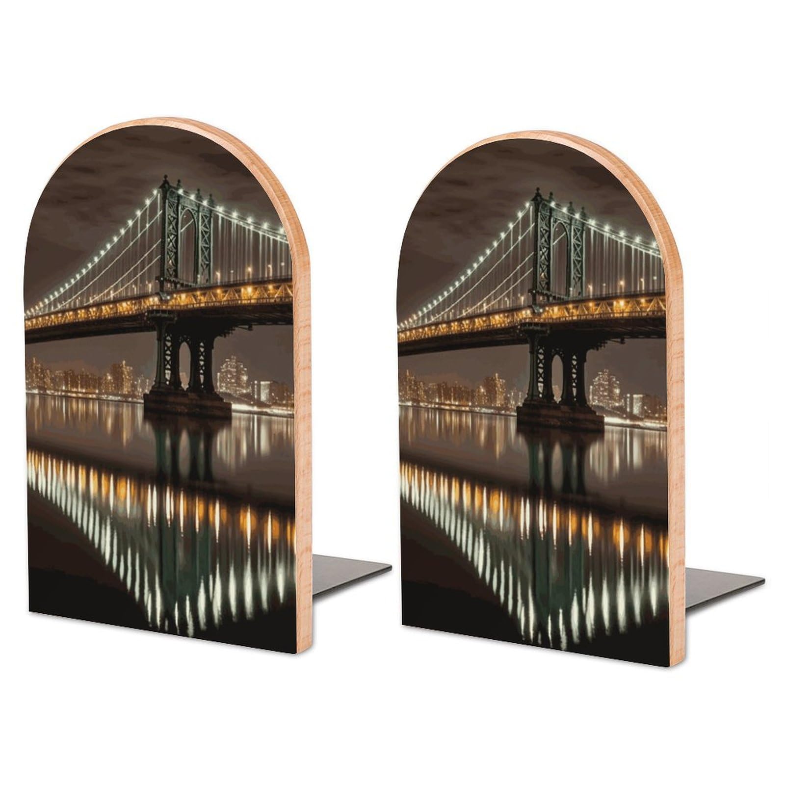 Serre-livres Manhattan haut de gamme en hêtre véritable pour valoriser vos beaux livres de collection