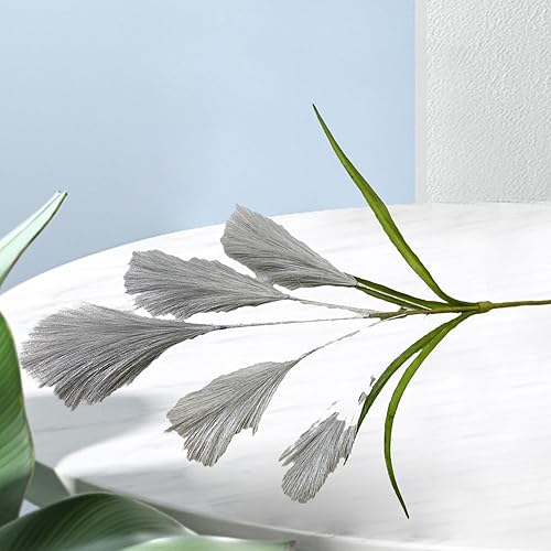 Miniatura 2 de Tainrunse Versatile Wire Stem Artificial Flowers Indoor Outdoor Flower Decor Pampas Grass Bohemian Style Realistic Non-Fading Fluffy Simulation Faux