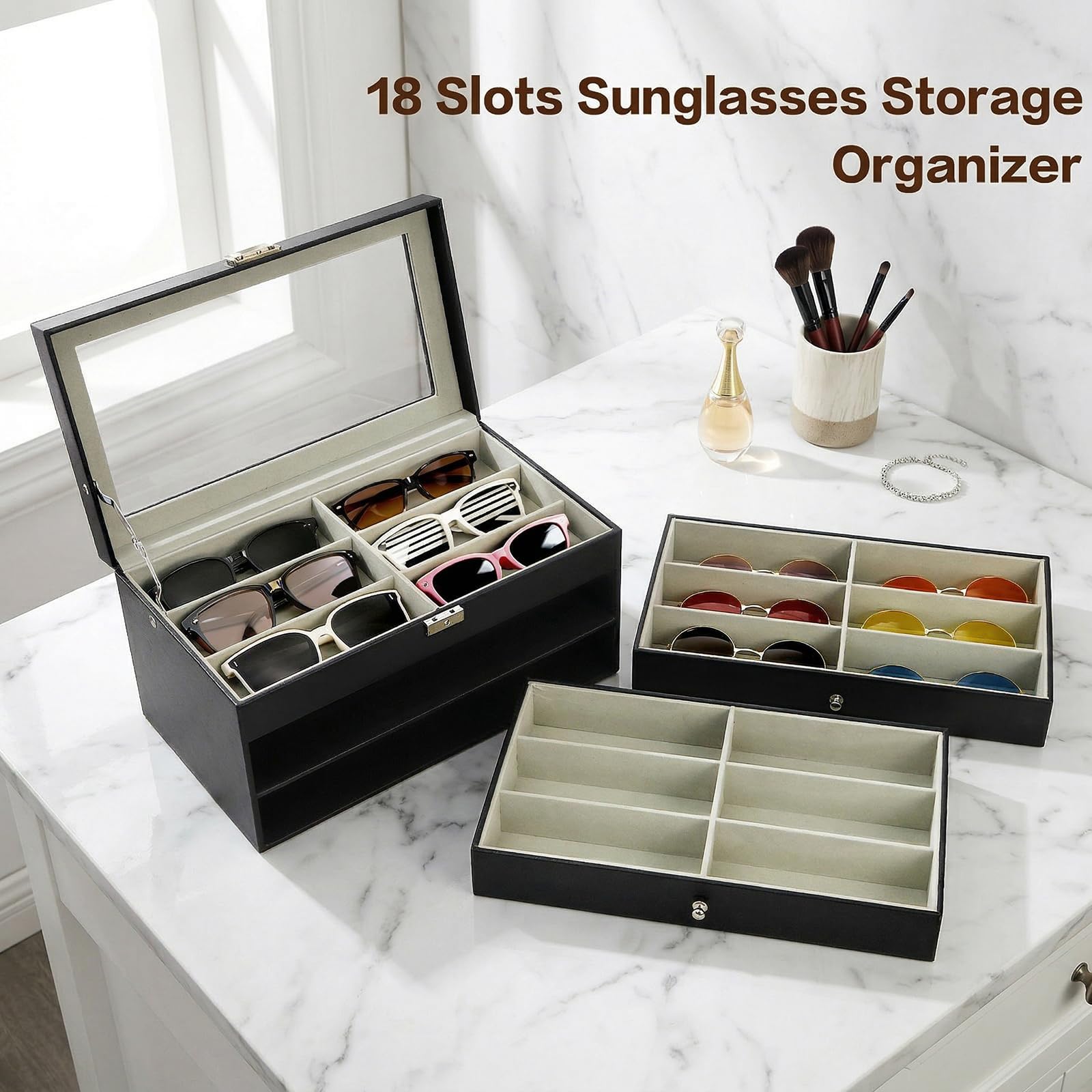 Amazon.com: Nicunom 18 Slots Sunglasses Organizer Collector