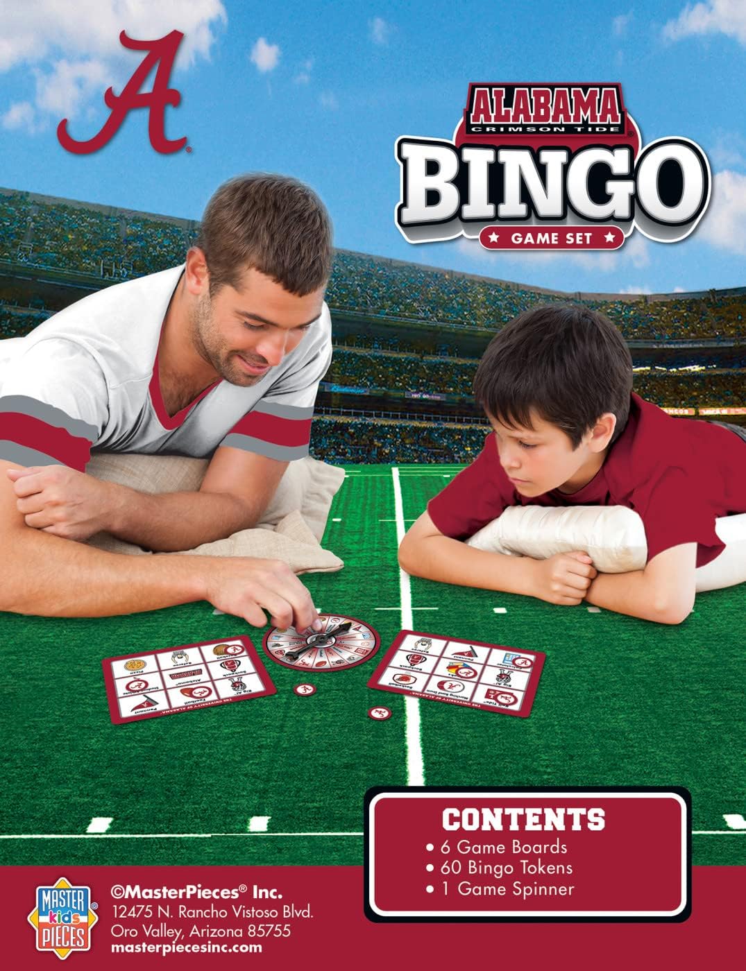 MasterPieces Kids Games - NCAA Alabama Bingo Game - Fun Family Entertainment for Kids and Adults - Educational, Engaging, and Perfect for Game Night, Classroom Activities, and Interactive Play for All