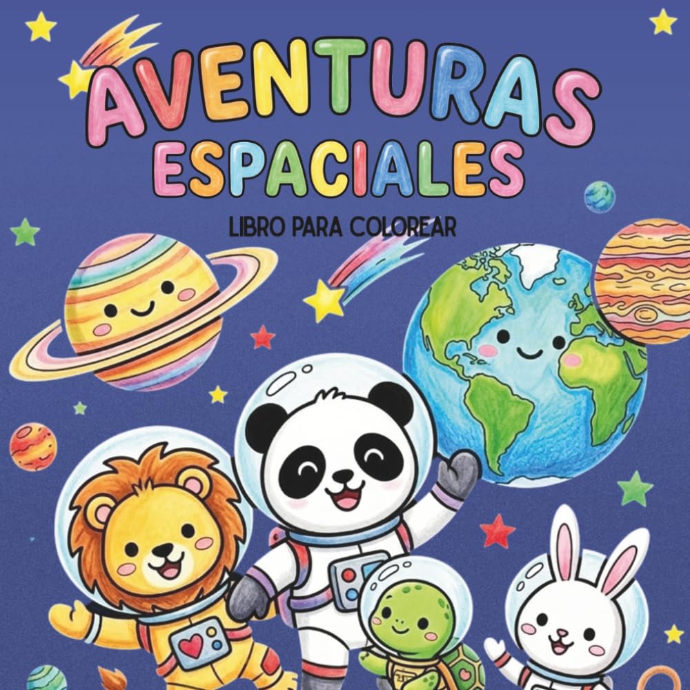 Aventura Espacial Ayurvana: Libro de Colorear para Niños. Animales Astronautas en el Espacio, Planetas y Galaxias. Actividad de Mindfulness y Creatividad (3-8 años).