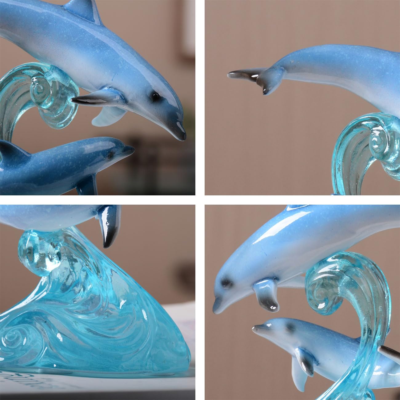 HAUCOZE Scultura Delfino Statua Marino Decorazione Moderna Arte Figurina Feste Regalo per Feste Matrimonio Amanti Amici Resina 15cm