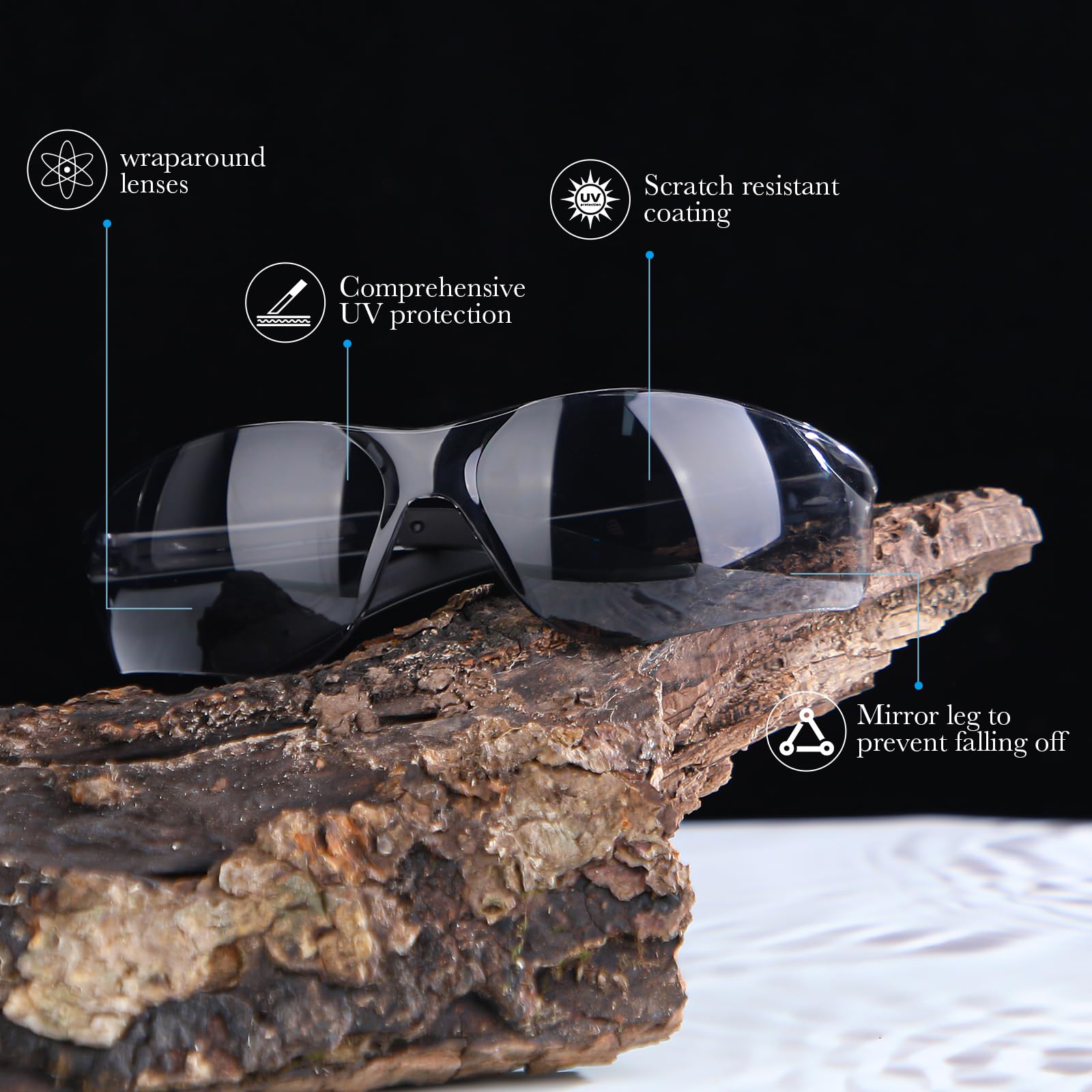 Queekay 30 Stück Schutzbrille für Damen und Herren, lose Schutzbrille für Arbeiter, Labor, Gartenarbeit