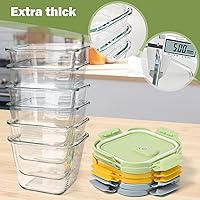 Vista 6 de Recipientes de vidrio para sopa con tapas de 32 onzas, 4 tazas de vidrio de borosilicato para almacenamiento de alimentos, tarros aptos