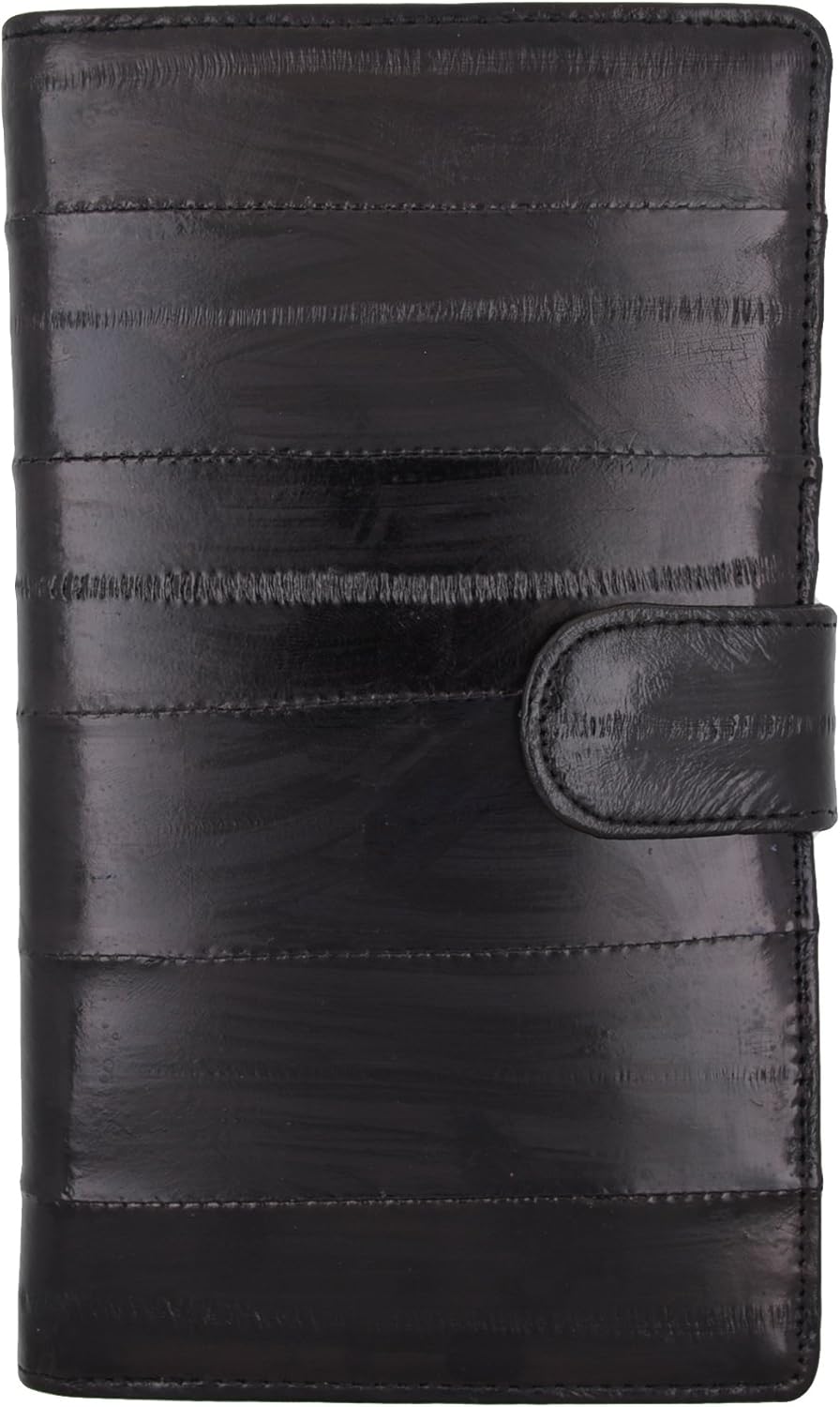 Marshal New Eel Skin Leather Credit Card Holder Wallet 19 Card Slots & 1 ID Window With Snap