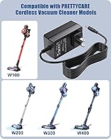 Vista 3 de Para PRETTYGARDEN CARE - Cargador inalámbrico para aspiradora compatible con SPRETTYCARE W100 W200 W300 W400 20KPa 22.2V 180W cable de alimentación
