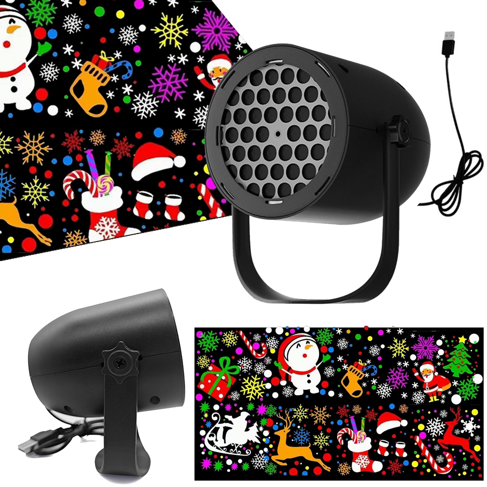Christmas Projector Lights 16 Patterns Waterproof Xmas Projection Light Outdoor Indoor Christmas Decorations Lights for Home Garden Yard Christmas Party Decorations